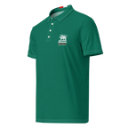 Green polo shirt with Iran Lion and Sun emblem, Persian heritage design