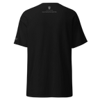 Black t-shirt with Persian text and lion emblem, inspired by Persian heritage and streetwear design.