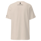 Beige t-shirt with Persian text and lion emblem, modern streetwear design