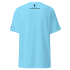 Light blue t-shirt with Persian text and lion emblem, modern streetwear design