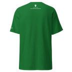 Green t-shirt with Persian text and lion emblem, inspired by Persian heritage and streetwear style.